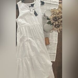 Banana Republic 100% Organic Cotton White Dress size 6 NWT